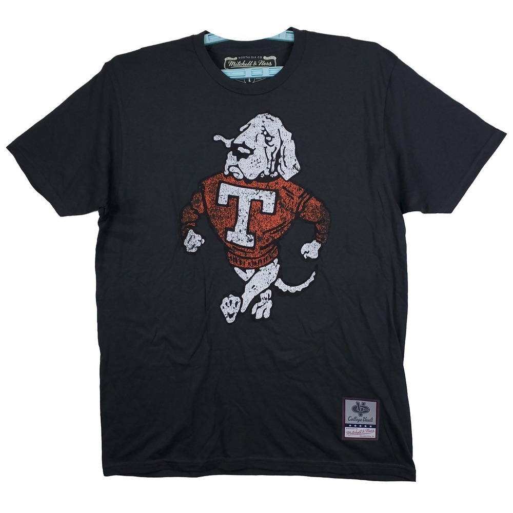 Tennessee Vols Mitchell & Ness NCAA Large Shirt Mascot Art Dark Gray NWT‎
